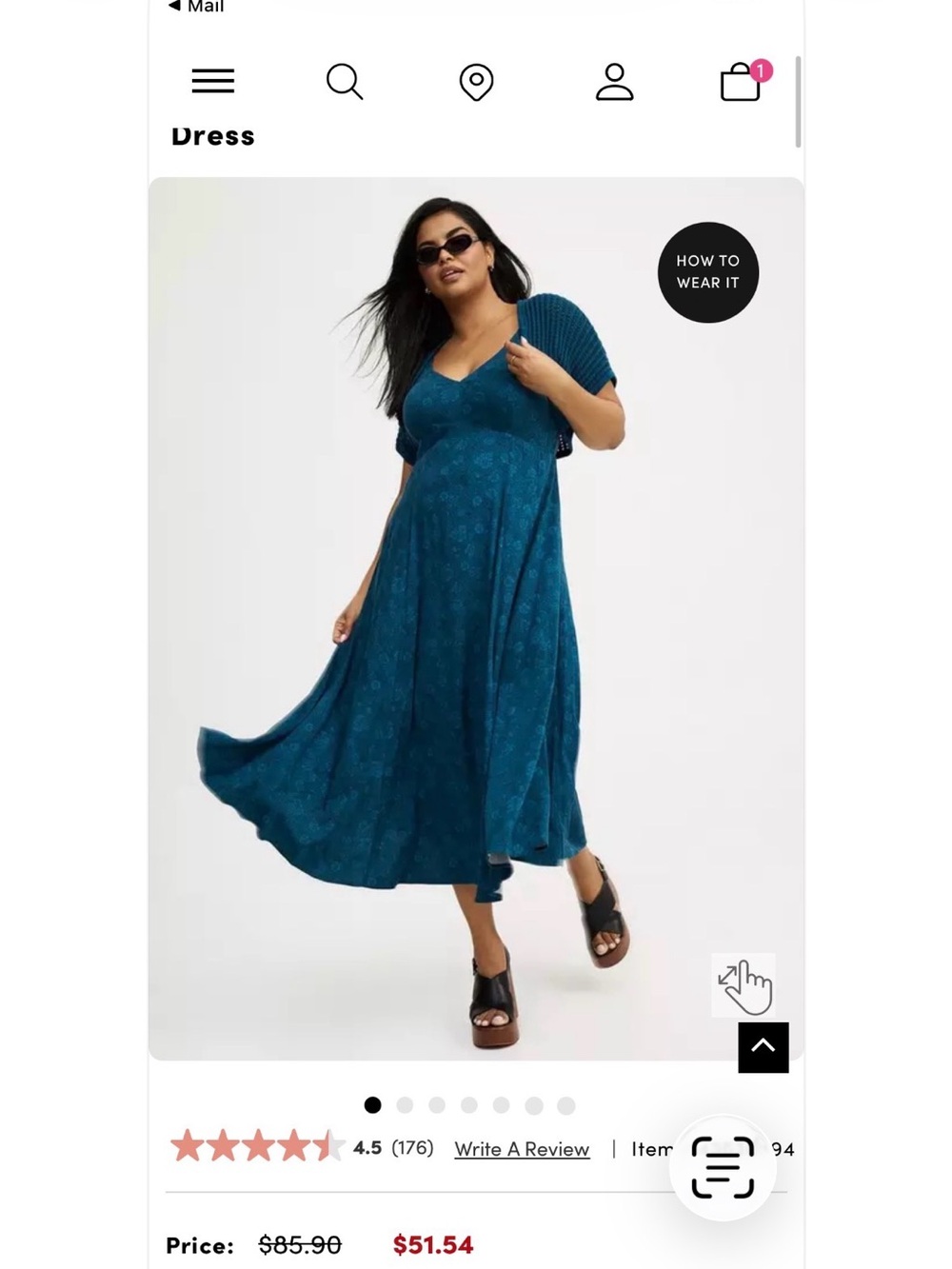torrid Teal Floral V-Neck Maxi Dress